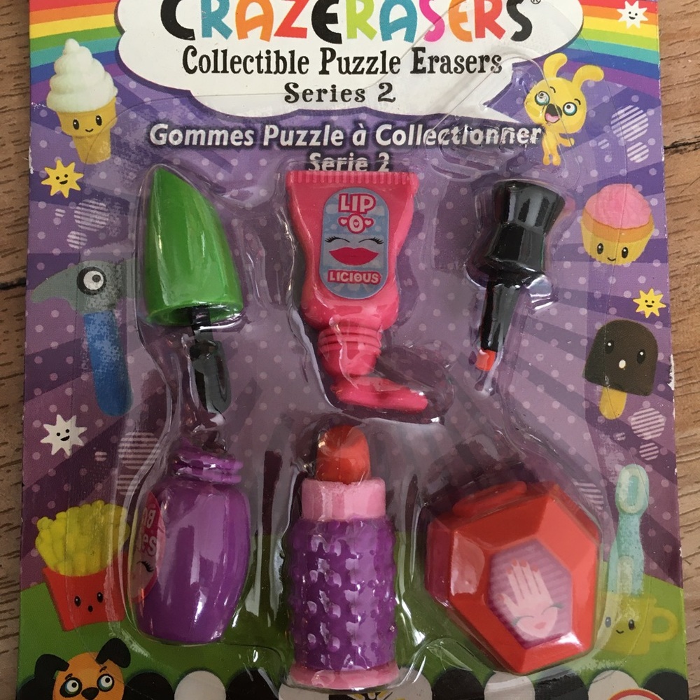 CRAZERASERS Fashion Angels  Nail Polish Collectable Series 2 Puzzle Erasers NEW